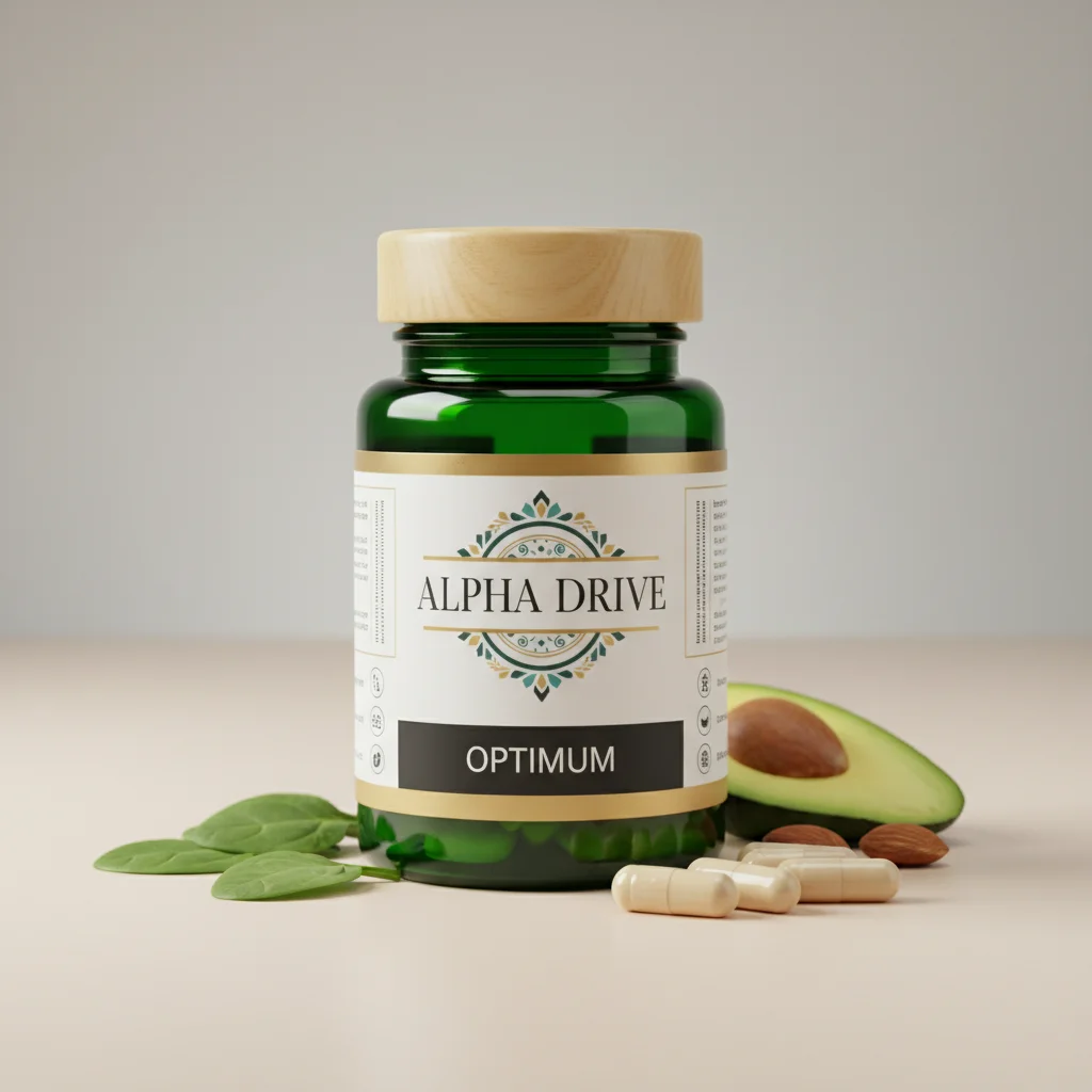 Alpha Drive supplement bottle - men's pelvic health support capsules